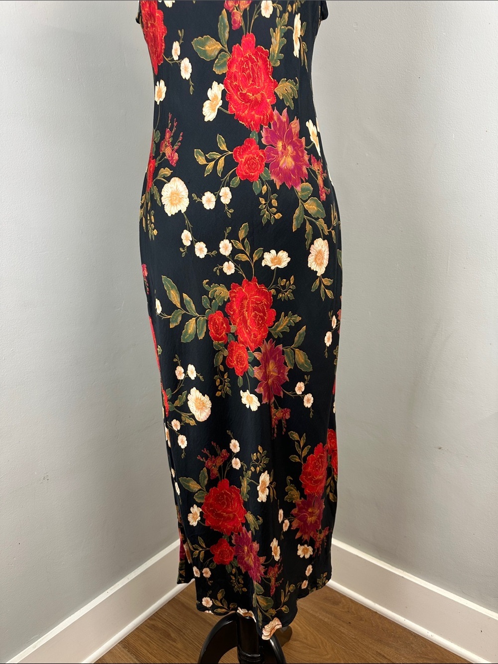 Gap Floral High neck Satin Slip Dress Sz S Fairy Grunge Dark Romantic Y2K Sz S - Picture 7 of 12